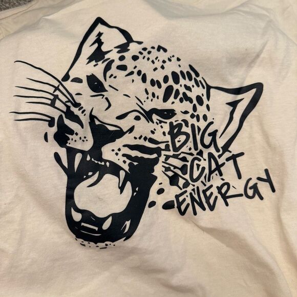 RARE PUMA Crew Neck Forever Better Cat Energy Short Sleeve Graphic Tee Lilac Sma - Picture 2 of 3